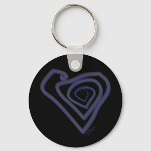 Goth Heart Keychain. Key Ring