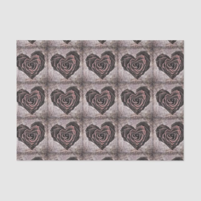goth heart rose tissue paper (Front)