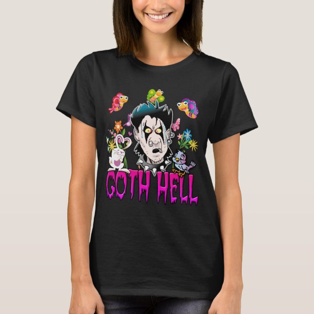 Goth Hell Cartoon T-Shirt (Front)
