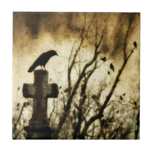 Goth Home Art Ceramic Tile