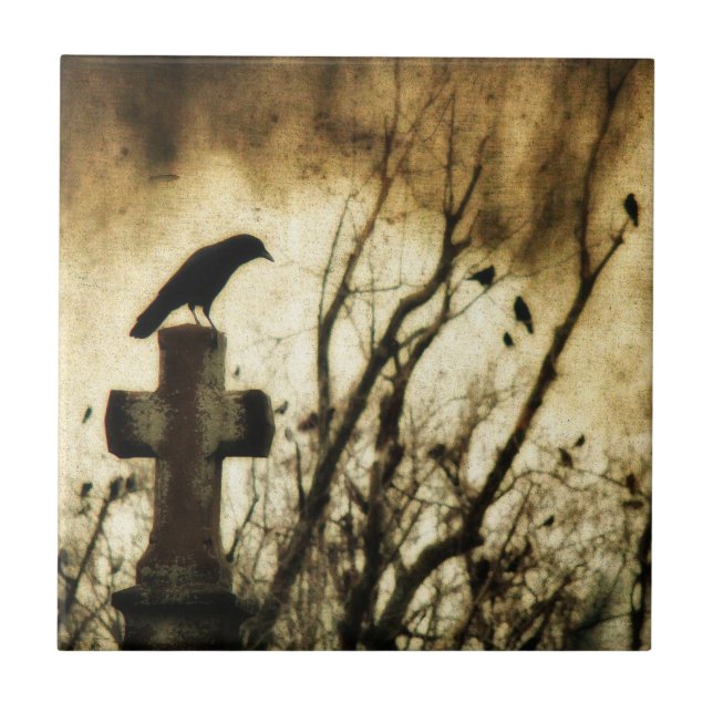 Goth Home Art Ceramic Tile (Front)