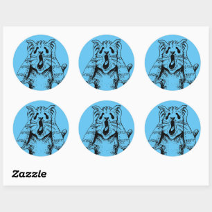 GOTH HORROR CAT DRAMA, SOMEONE MOVED LITTERBOX CLASSIC ROUND STICKER