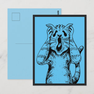 GOTH HORROR CAT DRAMA, SOMEONE MOVED LITTERBOX POSTCARD