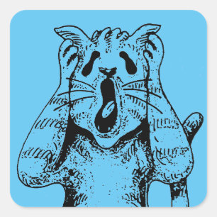 GOTH HORROR CAT DRAMA, SOMEONE MOVED LITTERBOX SQUARE STICKER
