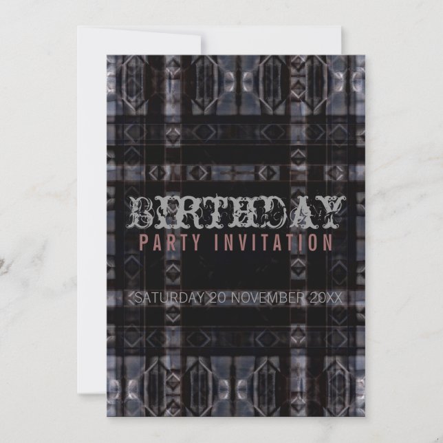 Goth Industrial Dark Birthday Party Invitation (Front)