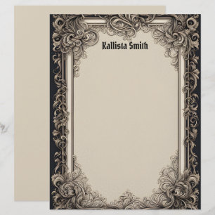 Goth Inspired Intricate Frame Custom Letterhead