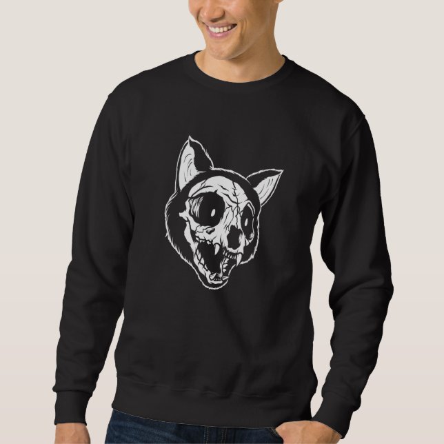 Goth Kitty Kitten Death Metal Emo Punk Gothic Cat Sweatshirt (Front)