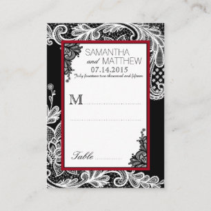 Goth Lace Wedding Place Cards