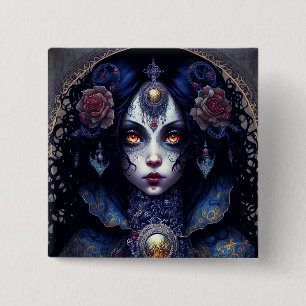 Goth Lady Gothic Fantasy Art 15 Cm Square Badge