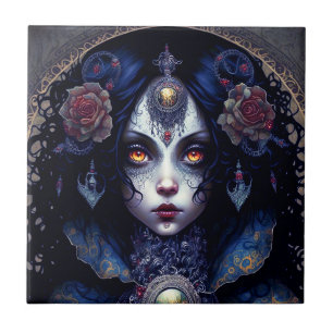 Goth Lady Gothic Fantasy Art Ceramic Tile