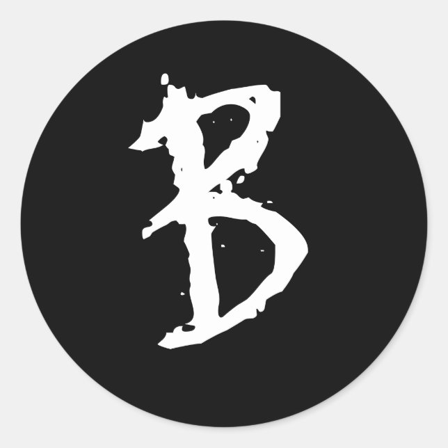 GOTH LETTER B CLASSIC ROUND STICKER (Front)