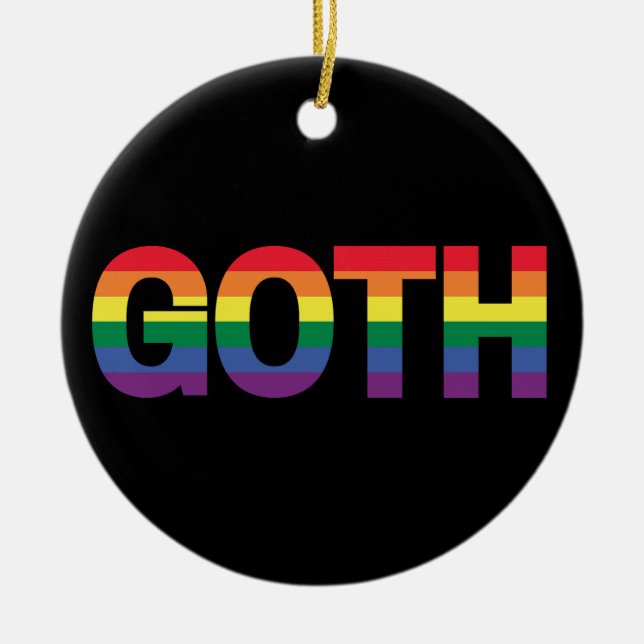 Goth LGBTQ+ Regenbogen Ceramic Ornament (Front)