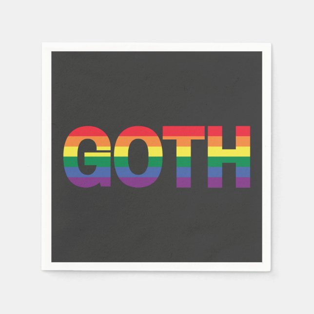 Goth LGBTQ+ Regenbogen Napkin (Front)