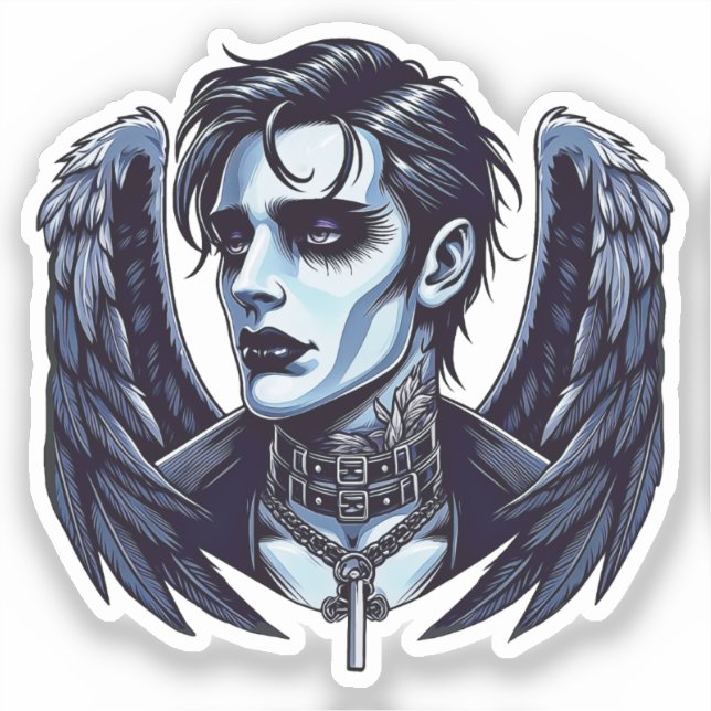 Goth Man Angel Dark Fantasy art (Front)