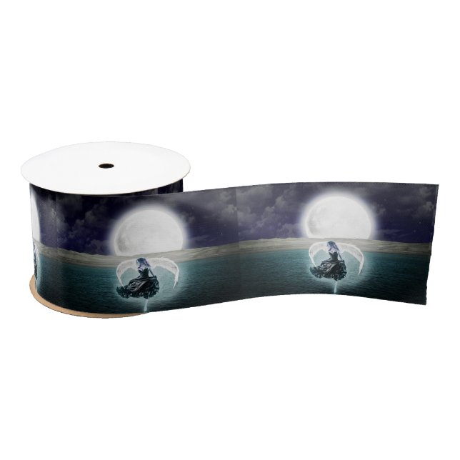 goth moon angel ribbon satin ribbon (Spool)