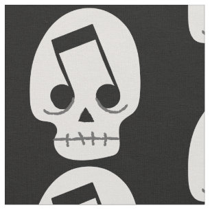 goth music note eyes skull  fabric
