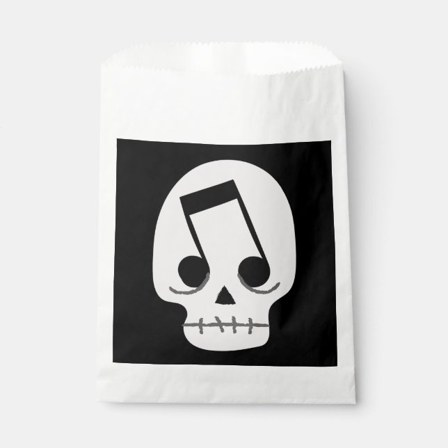 goth music note eyes skull  favour bag (Front)