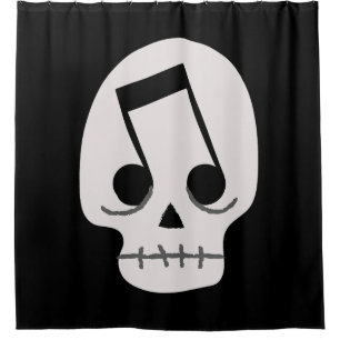 goth music note eyes skull shower curtain