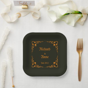Goth or Halloween Wedding Paper Plate
