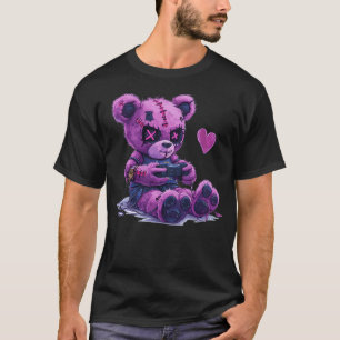 Goth Pastel Cute Creepy Kawaii Gamer Teddy Bear Ga T-Shirt