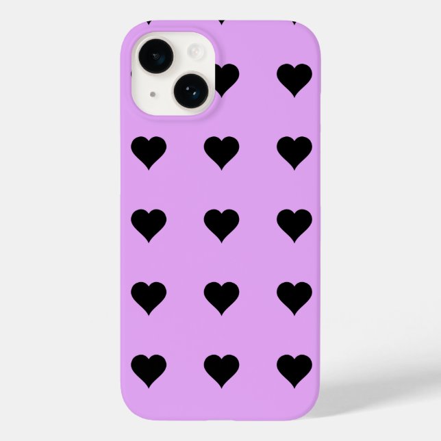 Goth Pink and Black Heart Design Case-Mate iPhone Case (Back)