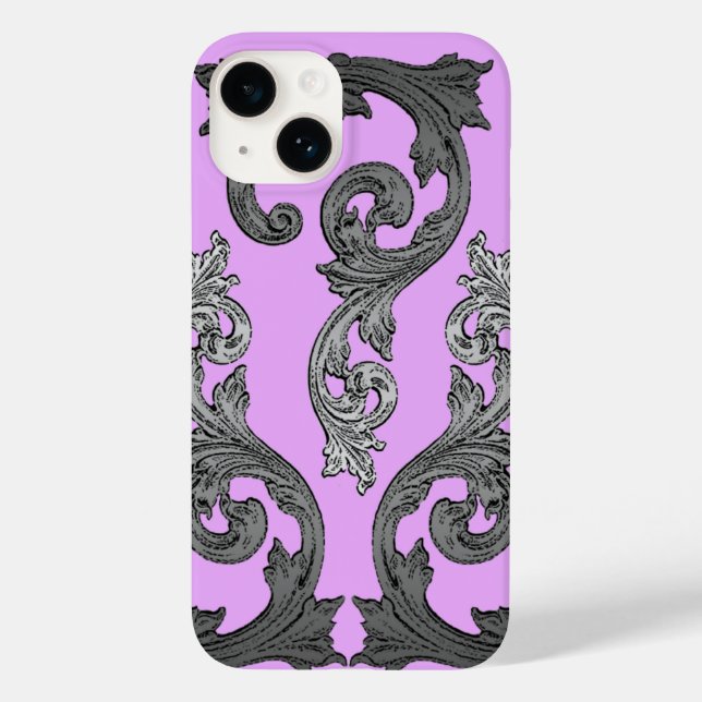 Goth Pink and Grey Elegant Design Case-Mate iPhone Case (Back)