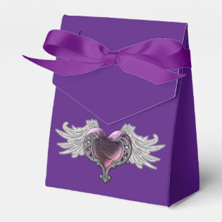 Goth Pink Heart with Angel Wings Favour Box