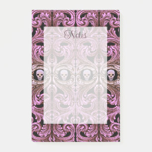Goth Pink Ornament with Skull Post-it Notes