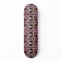 Goth Pink Ornament with Skull  Skateboard