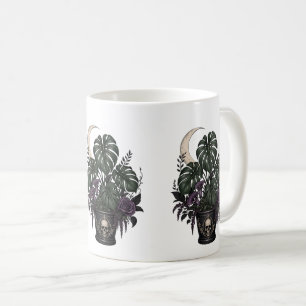 Goth Plant Mum Monstera Crescent Moon Gothic Plant Coffee Mug