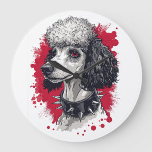 Goth Poodle � Dark Aesthetic Dog Large Clock