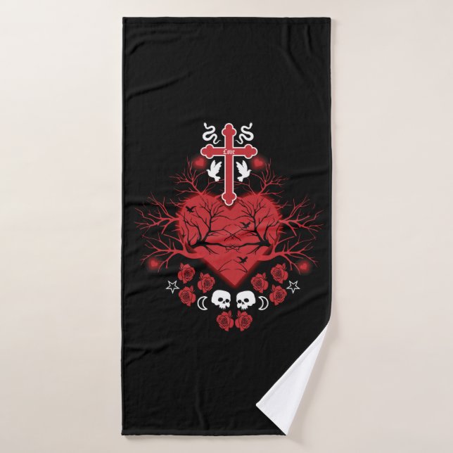 Goth Post Punk Fashion Bath Towel (Bath Towel)