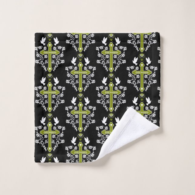 Goth Post Punk Fashion Bath Towel Set (Wash Cloth)