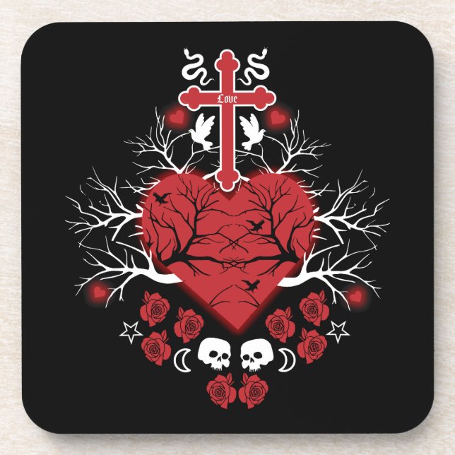 Goth Post Punk Fashion Coaster (Front)