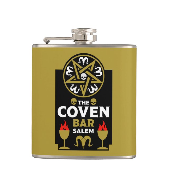 Goth Post Punk Fashion Hip Flask (Front)