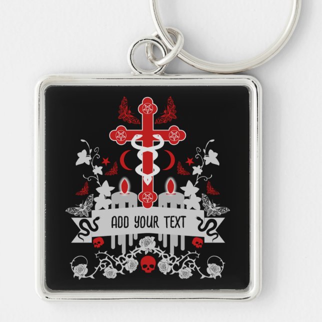 Goth Post Punk Fashion Key Ring (Front)