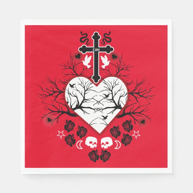 Goth Post Punk Fashion Napkin (Front)