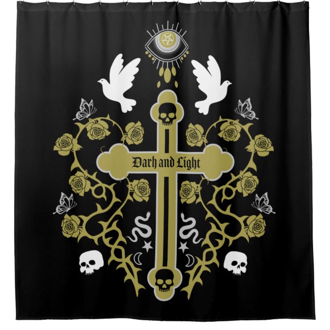 Goth Post Punk Fashion Shower Curtain (Front)