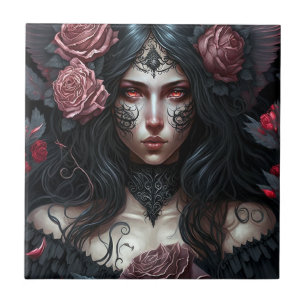 Goth Princess Gothic Fantasy Art Ceramic Tile