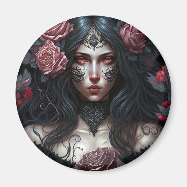 Goth Princess Gothic Fantasy Art Magnet (Front)