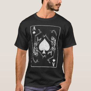 Goth Punk Ace Of Spades Card Shark Gambler Skeleto T-Shirt