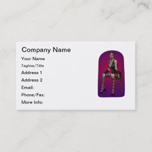 Goth Punk Fantasy Smoking Vampire Woman Pinup Business Card