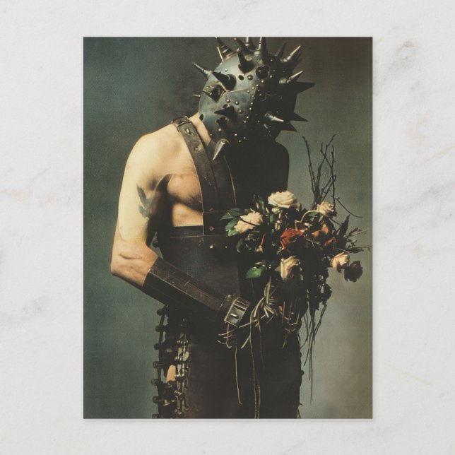 Goth Punk Rock Romeo With Roses Postcard (Front)