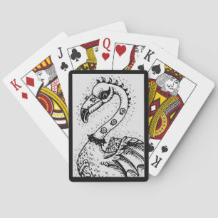 GOTH PUNK ROCKER FLAMINGO, SKULLS, SPIKED HAIR PLAYING CARDS