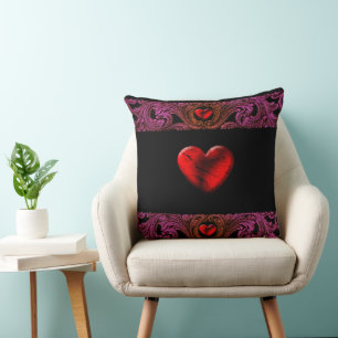 Goth Purple Ornament With Heart Cushion