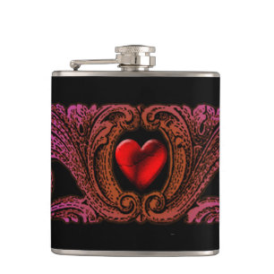 Goth Purple Ornament With Heart Flask