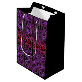Goth Purple Ornament With Heart Medium Gift Bag