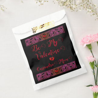 Goth Purple Ornament With Heart Personalised Favour Bag