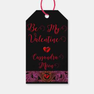 Goth Purple Ornament With Heart Personalised Gift Tags