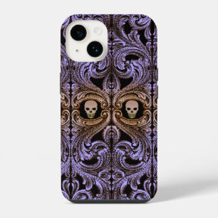 Goth Purple Ornament With Skull Incipio iPhone Wal 14 Case
